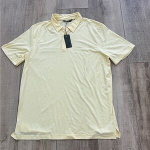 NWT Travis Mathew The Heater Performance Shirt Golf Polo Mens XL Eco Pale Yellow